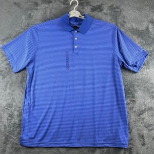Walter Hagen Mens XXL Textured Stripe Polo Shirt Cobalt Blue White Golf NWT